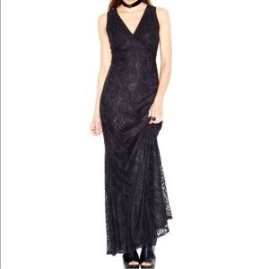 Made for Impulse Macy’s Black Maxi Mermaid Lace Dress Goth Alternative Pinup
